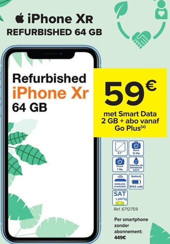 Carrefour iPhone XR 64GB aanbieding
