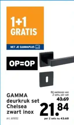 GAMMA GAMMA Deurkruk set Chelsea zwart inox aanbieding