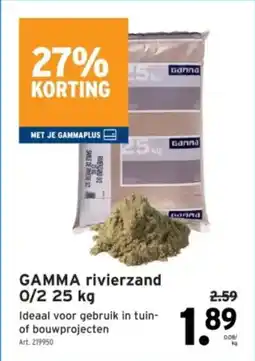 GAMMA GAMMA rivierzand 0/2 aanbieding