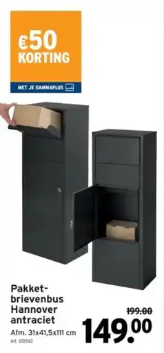 GAMMA Pakketbrievenbus Hannover antraciet aanbieding