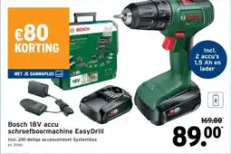 GAMMA Bosch 18V accu schroefboormachine EasyDrill aanbieding