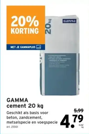 GAMMA GAMMA Cement aanbieding