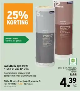 GAMMA GAMMA Glaswol aanbieding