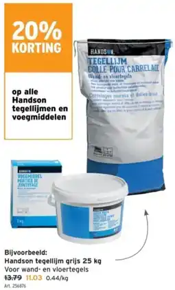 GAMMA Handson Tegellijmen en Voegmiddelen aanbieding