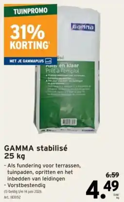 GAMMA GAMMA Stabilisé aanbieding