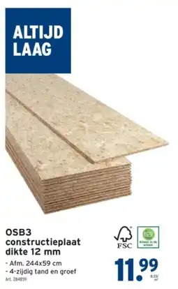 GAMMA OSB3 constructieplaat dikte 12 mm aanbieding