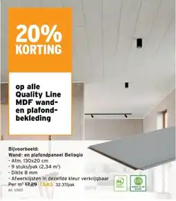 GAMMA Quality Line MDF Wand en Plafondbekleding aanbieding