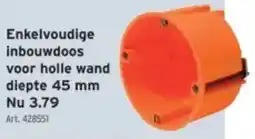 GAMMA Enkelvoudige inbouwdoos voor holle wand diepte 45 mm aanbieding