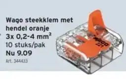 GAMMA Wago steekklem met hendel oranje 3x 0,2 - 4 mm² aanbieding