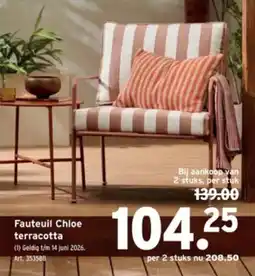 GAMMA Fauteuil Chloe terracotta aanbieding
