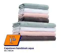 Action Capetown handdoek aqua aanbieding