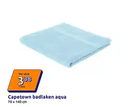 Action Capetown badlaken aqua aanbieding