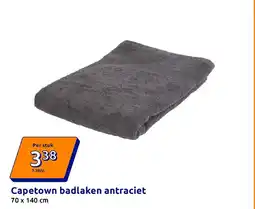 Action Capetown badlaken antraciet aanbieding