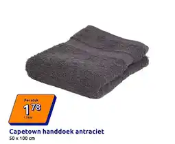 Action Capetown handdoek antraciet aanbieding