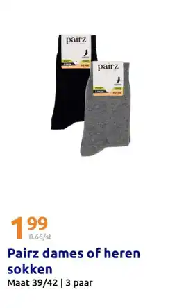 Action Pairz dames of heren sokken aanbieding
