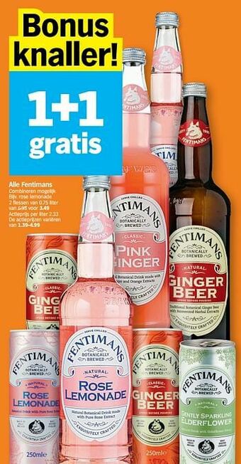 Albert Heijn Fentimans rose lemonade aanbieding