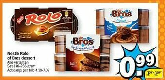 Albert Heijn Nestlé rolo of bros dessert aanbieding
