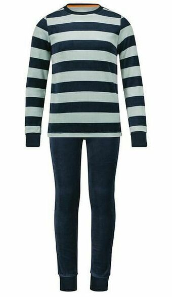 HEMA Kinderpyjama Fleece Strepen Lichtblauw (lichtblauw)