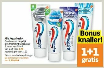 Albert Heijn Freshmint tandpasta aanbieding