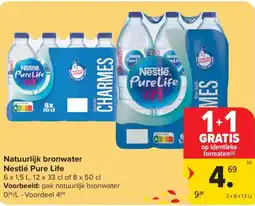 Carrefour Market Natuurlijk bronwater Nestle PureLife aanbieding