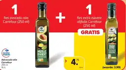 Carrefour Market Advocado-olie Carrefour + fles extra zuivere olijfolie Carrefour (250 ml) aanbieding