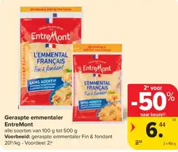 Carrefour Market Geraspte emmentaler EntreMont aanbieding