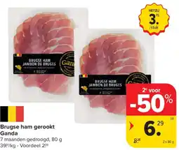 Carrefour Market Brugse ham gerookt Ganda aanbieding