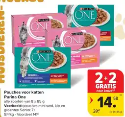 Carrefour Market Pouches voor katten Purina One aanbieding