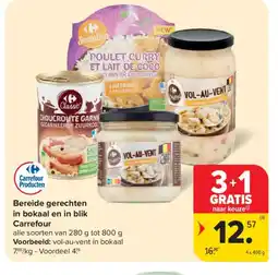 Carrefour Market Bereide gerechten in bokaal en in blik Carrefour aanbieding