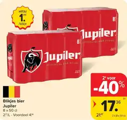 Carrefour Market Blikjes bier Jupiler aanbieding