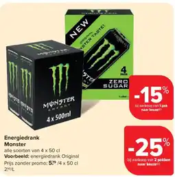 Carrefour Market Energiedrank Monster aanbieding