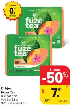 Carrefour Market Blikjes Fuze Tea aanbieding