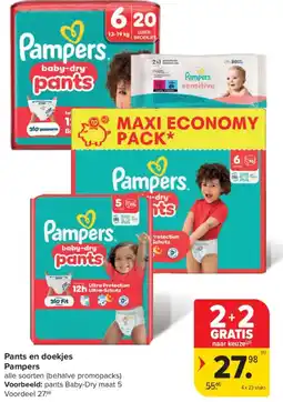Carrefour Market Pants en doekjes Pampers aanbieding