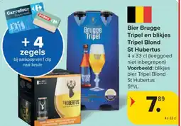 Carrefour Market Bier Brugge Tripel en blikjes Tripel Blond St Hubertus aanbieding