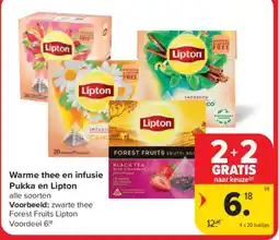 Carrefour Market Warme thee en infusie Pukka en Lipton aanbieding