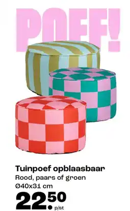 Kwantum Tuinpoef opblaasbaar aanbieding