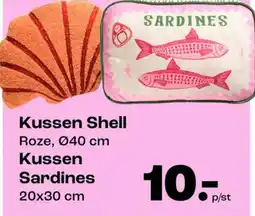 Kwantum Kussen Shell Kussen Sardines aanbieding