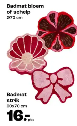Kwantum Badmat bloem of schelp Badmat strik aanbieding