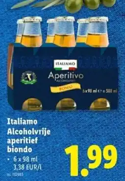Lidl Italiamo Alcoholvrije aperitief biondo aanbieding