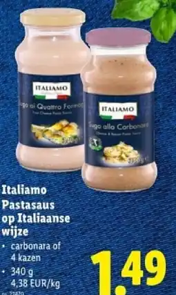 Lidl Italiamo Pastasaus op Italiaanse wijze aanbieding