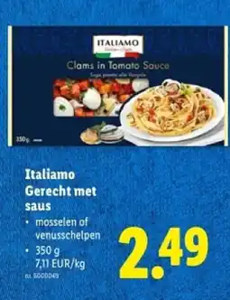 Lidl Italiamo Gerecht met saus aanbieding
