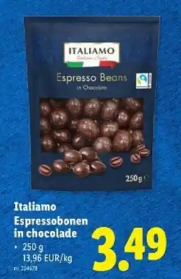 Lidl Italiamo Espressobonen in chocolade aanbieding
