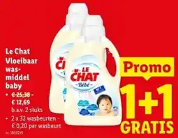 Lidl Le Chat Vloeibaar was- middel baby aanbieding