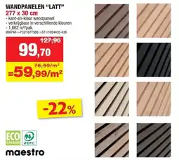 Hubo Wandpanelen latt aanbieding