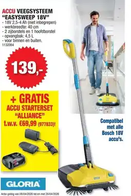 Hubo Accu veegsysteem "easysweep 18v" aanbieding