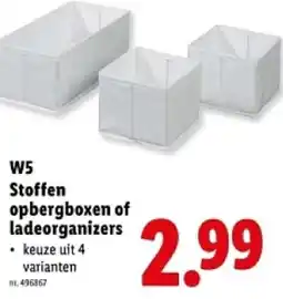 Lidl W5 Stoffen opbergboxen of ladeorganizers aanbieding