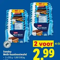 Lidl Sondey Melk-hazelnootwafel aanbieding