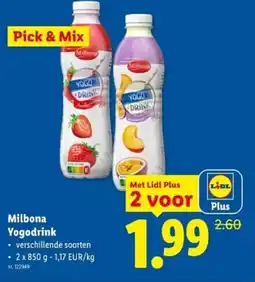 Lidl Milbona Yogodrink aanbieding