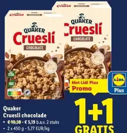 Lidl Quaker Cruesli chocolade aanbieding