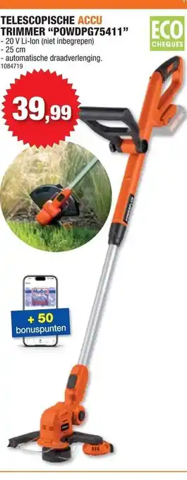 Telescopische accu trimmer "powdpg75411"